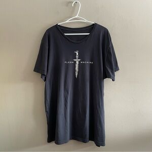 Daniel Lanois 2014 'Flesh & Machine' Dark Grey Short Sleeve Cotton Band Tee -XXL